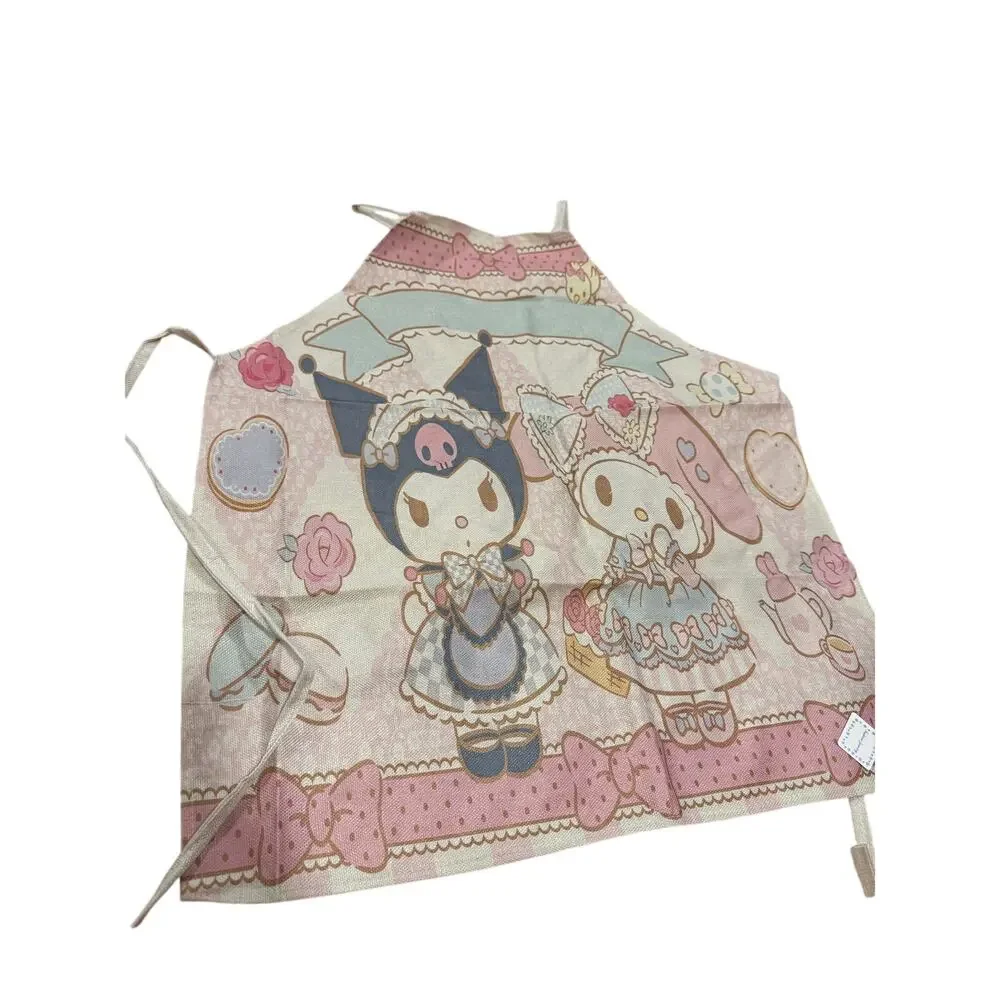 Sanrio My Melody and Kuromi apron with pink and white in Lolita dresses